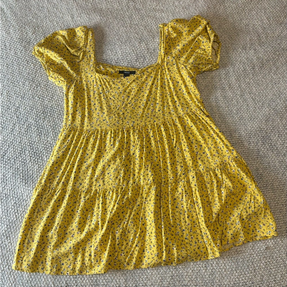 Forever 21 Puff Sleeve Babydoll Mini Dress